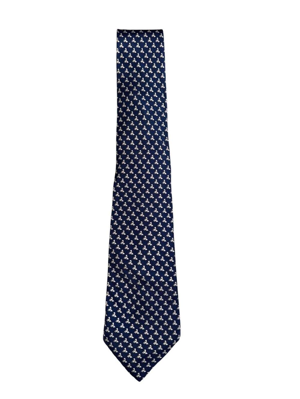 Hermès Paris Silk Tie Navy